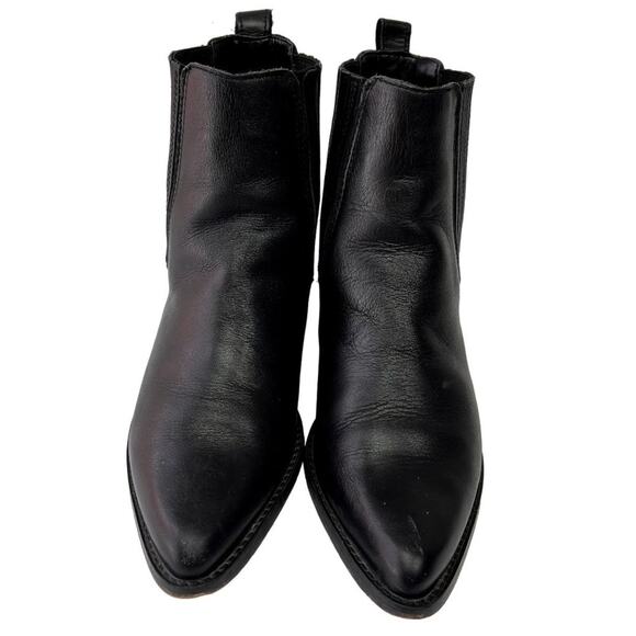 ALDO Boots Women's Size 8.5 Black Leather Chelsea Ankle Pointed Toe Western - Picture 3 of 15